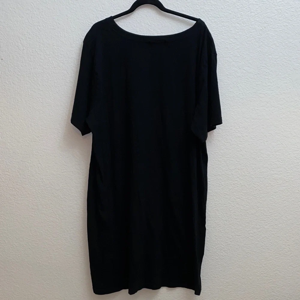 Susan Graver Style 3X Black Cotton Tunic Dress | Floral Embroidery | QVC - Picture 5 of 6